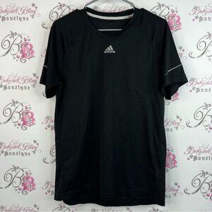 Adidas tshirt tee silver Black Short Sleeve Tee stretchy comfy sporty